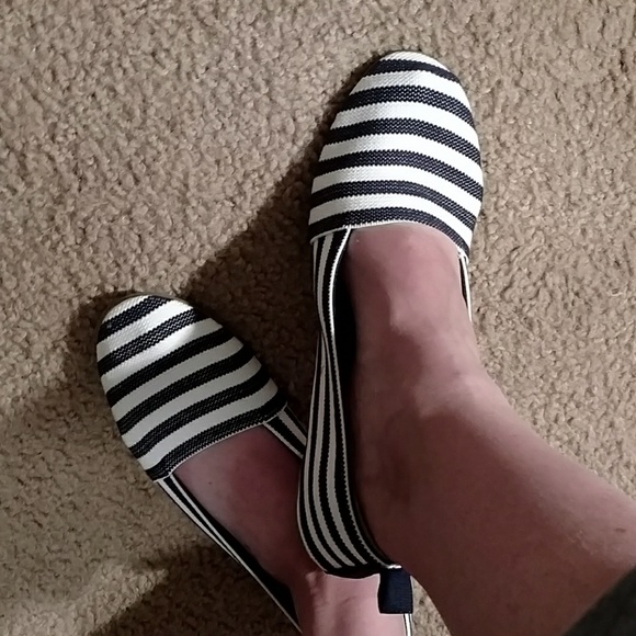 SALE! New stretch elastic flats, navy/white - Picture 3 of 7